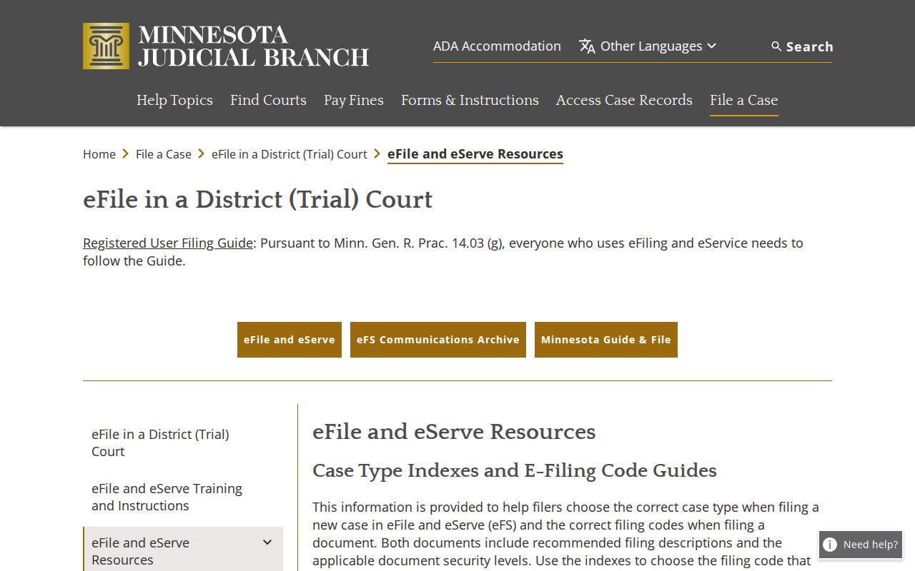 Minnesota eFile and eServe resources source for Grant County electronic court filings